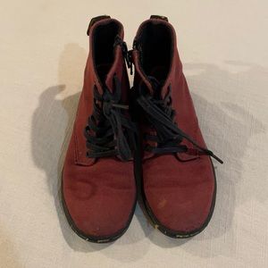 SHOREDITCH Burgundy Red Canvas Boots